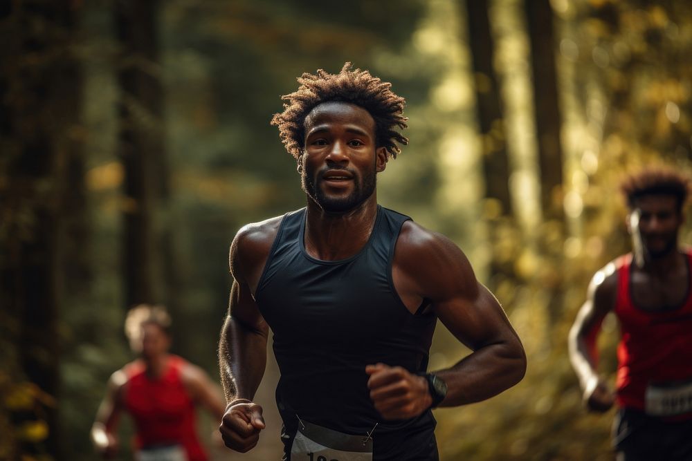 Trail running competition jogging. AI generated Image by rawpixel.