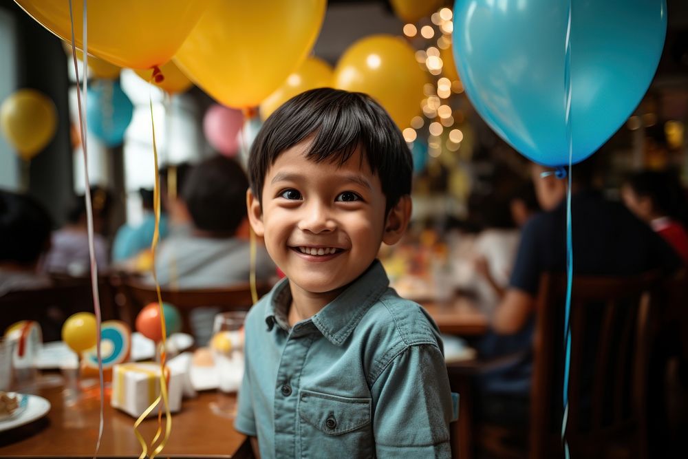 South East Asian boy celebration portrait birthday. AI generated Image by rawpixel.