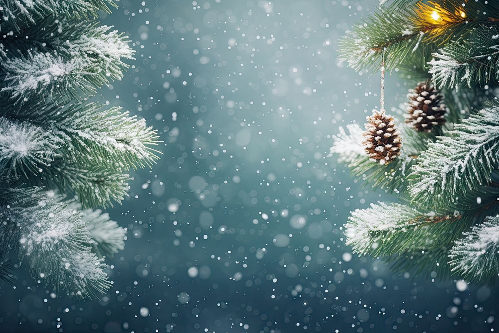 Banner christmas snow tree. AI generated Image by rawpixel.
