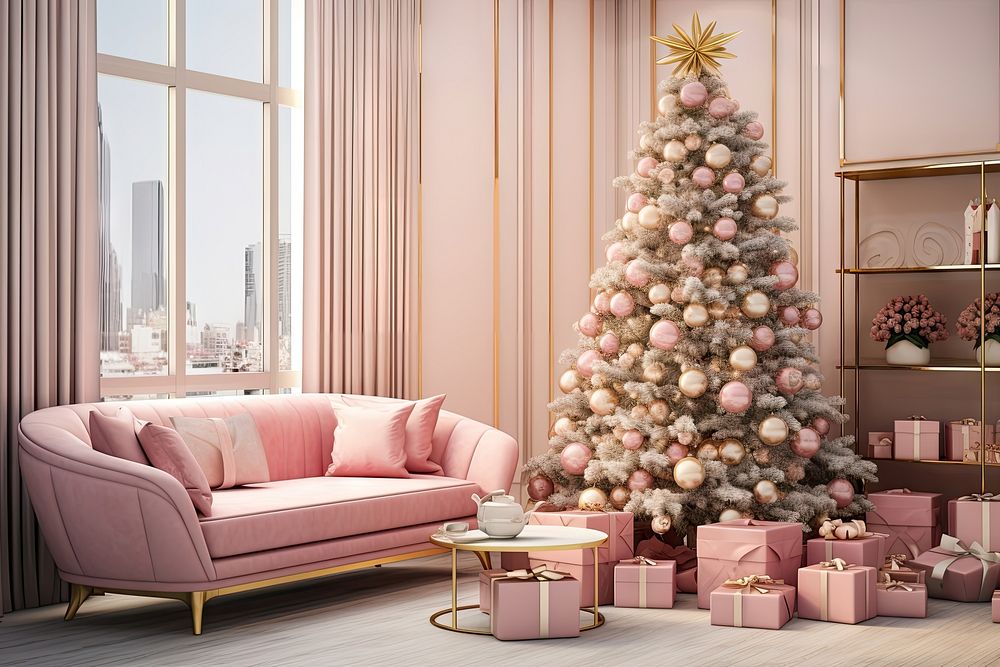 Entrance Of Living Room christmas box furniture. AI generated Image by rawpixel.