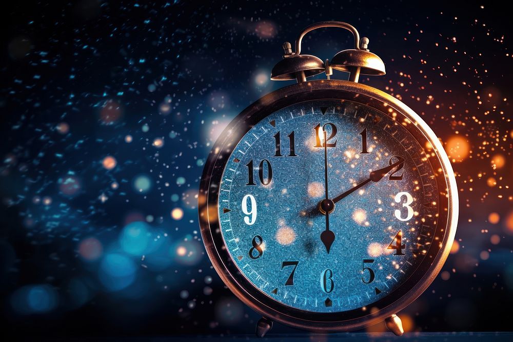 Happy new year 2023 clock night astronomy. AI generated Image by rawpixel.
