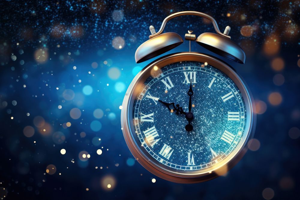 Happy new year 2023 clock space night. AI generated Image by rawpixel.