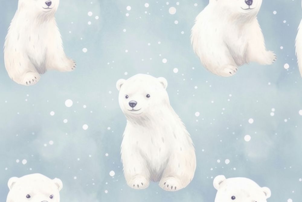 Polar bear wildlife pattern animal. AI generated Image by rawpixel.