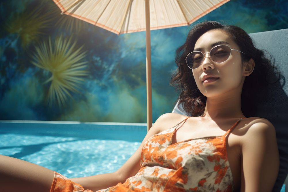 Thai women summer sunglasses portrait. AI generated Image by rawpixel.