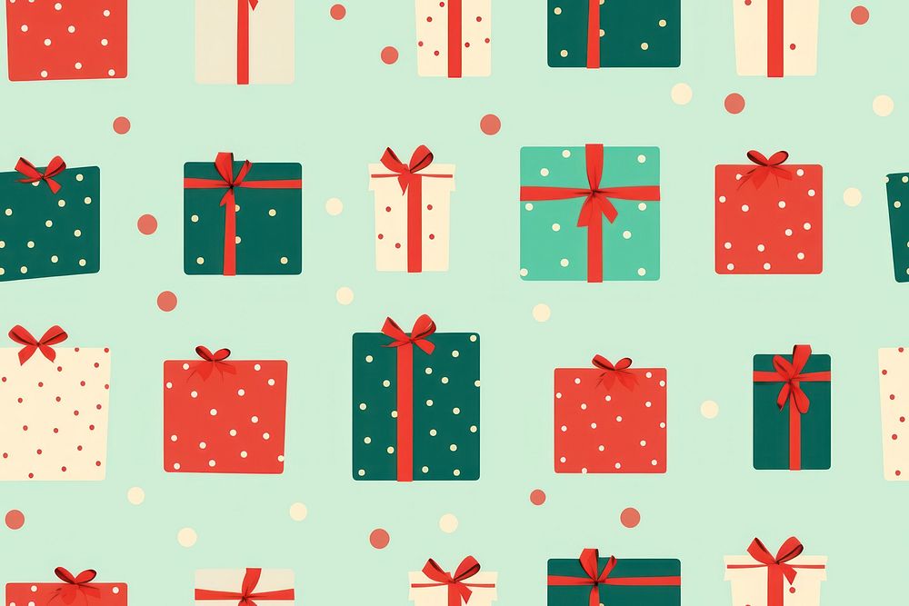 Present box pattern backgrounds green. AI generated Image by rawpixel.