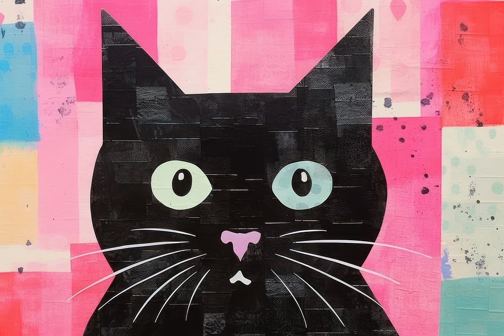 Kitty art painting animal. AI generated Image by rawpixel.