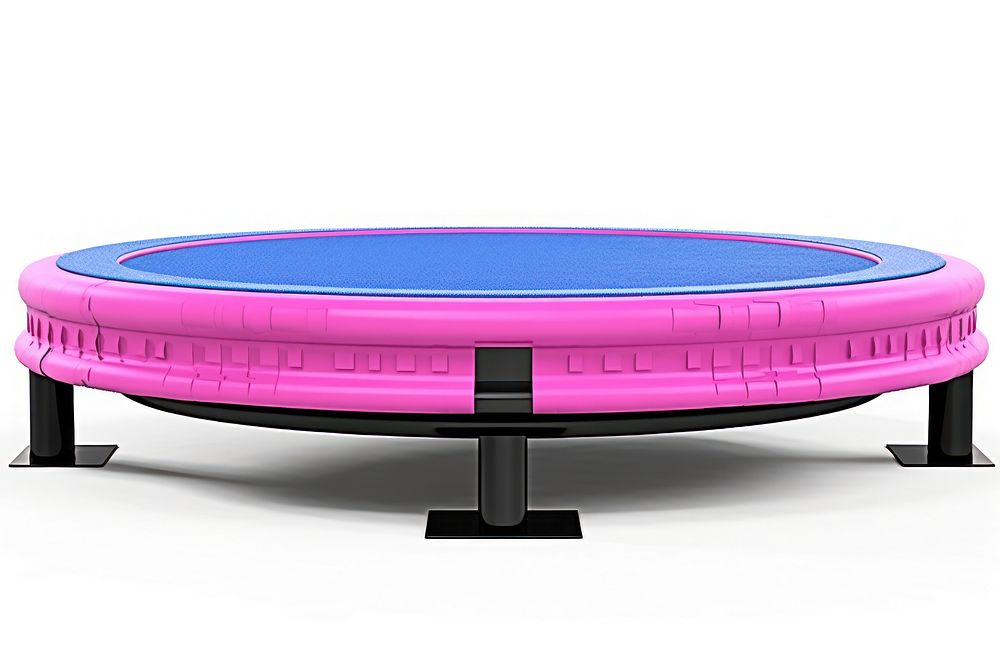 Trambulin trampoline pink white background. AI generated Image by rawpixel.