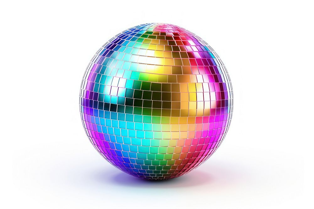 Rainbow sphere shape disco. AI generated Image by rawpixel.
