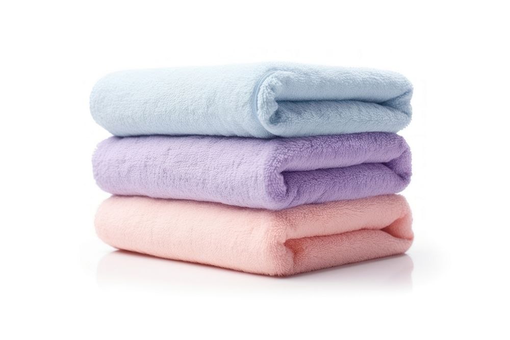 Towel white background pastel colored lavender. AI generated Image by rawpixel.