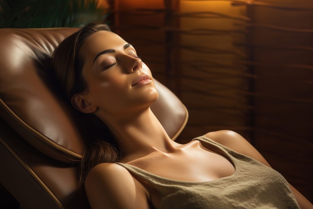 Woman laying down on massage adult contemplation comfortable. AI generated Image by rawpixel.