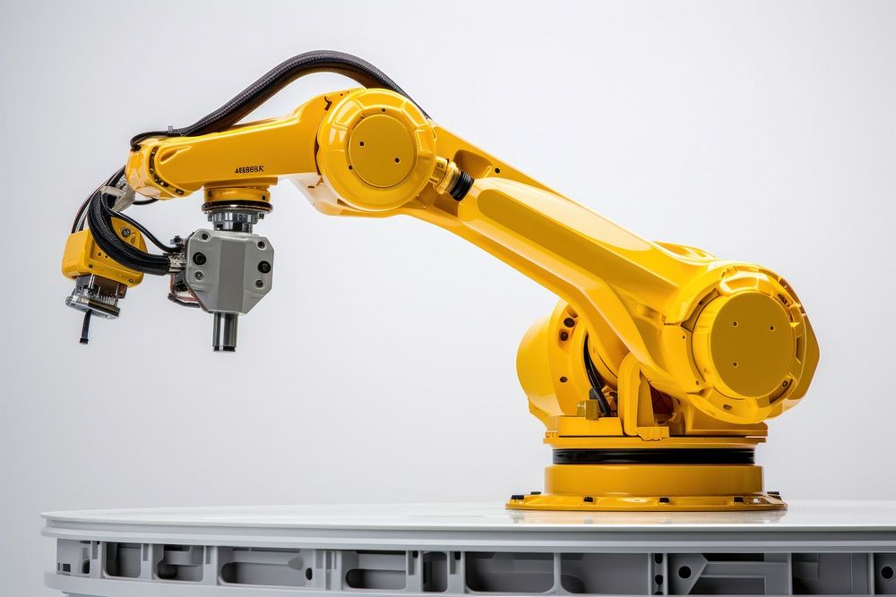 Robot yellow technology machinery. AI generated Image by rawpixel.