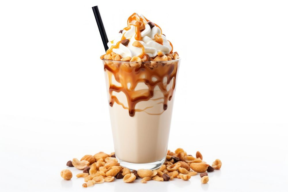 Frappe drink dessert sundae cream. AI generated Image by rawpixel.