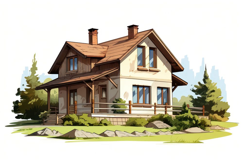 Country side house architecture building cottage. AI generated Image by rawpixel.