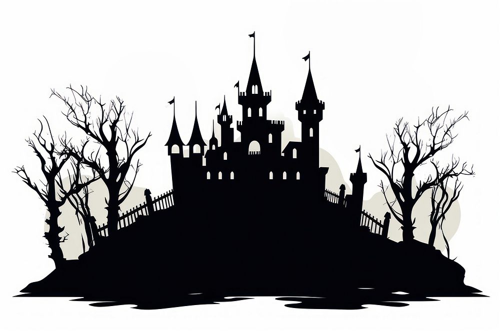 Castle architecture silhouette building. AI generated Image by rawpixel.