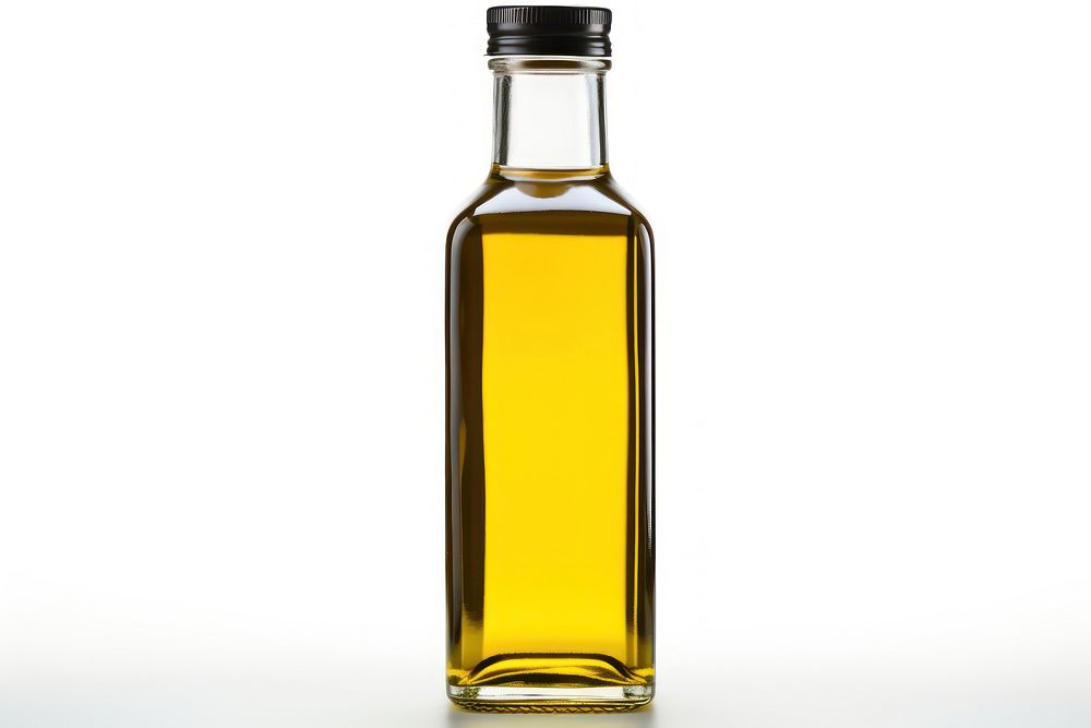 Olive oil bottle perfume white background refreshment. AI generated Image by rawpixel.