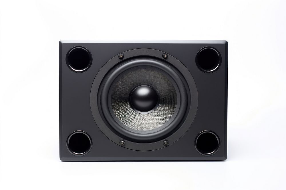 Black speaker white background loudspeaker electronics. AI generated Image by rawpixel.