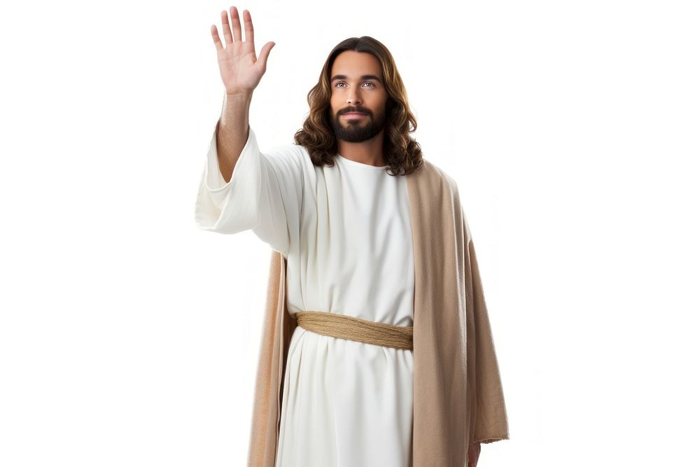 Jesus adult robe white background. AI generated Image by rawpixel.
