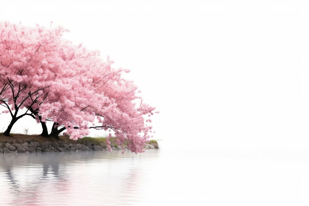 River outdoors blossom nature. AI generated Image by rawpixel.