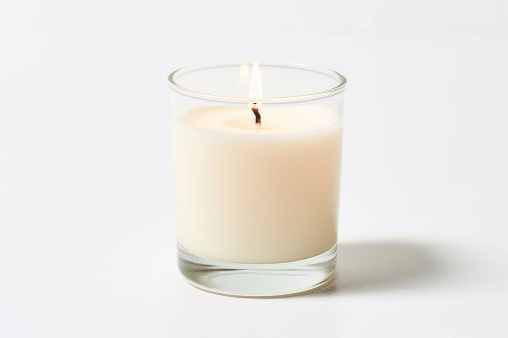Candle glass milk white background. AI generated Image by rawpixel.
