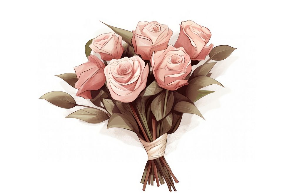 Rose bouquet flower plant art. AI generated Image by rawpixel.
