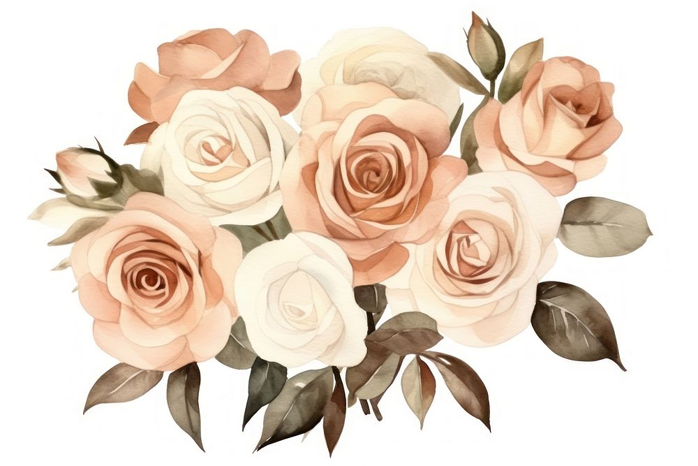 Rose bouquet pattern flower plant. AI generated Image by rawpixel.