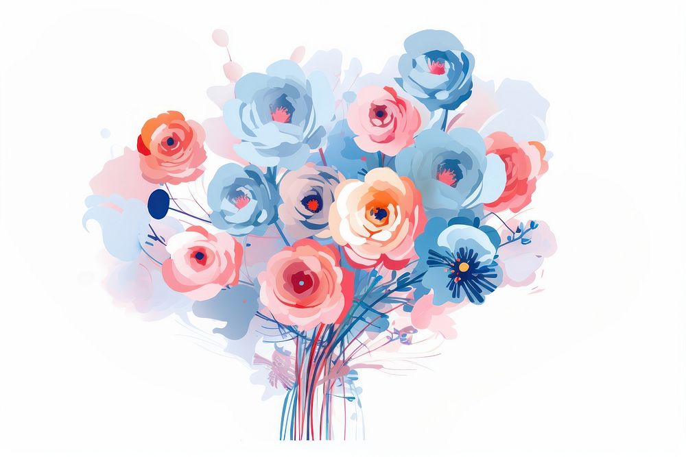 Bouquet art painting pattern. AI generated Image by rawpixel.