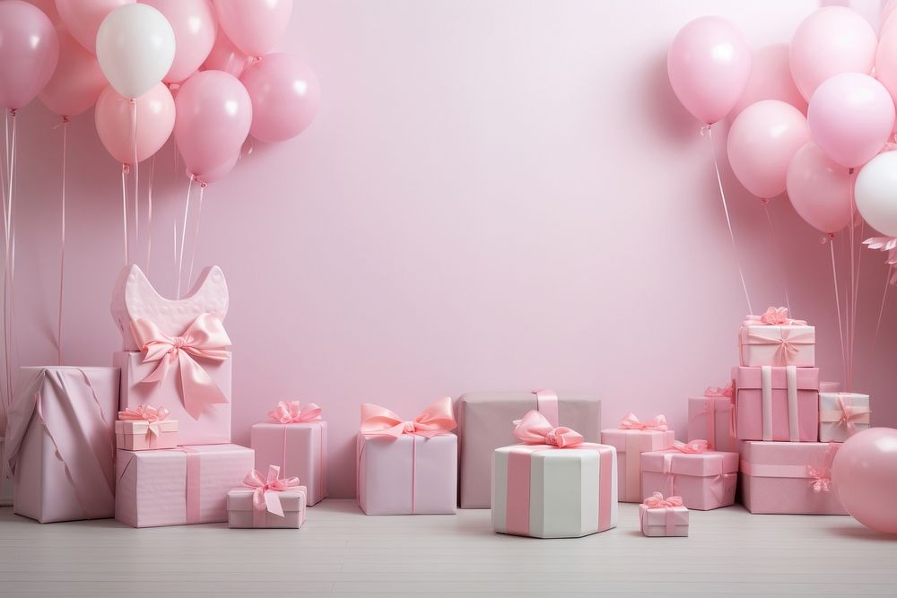 Baby girl party balloon box celebration. AI generated Image by rawpixel.