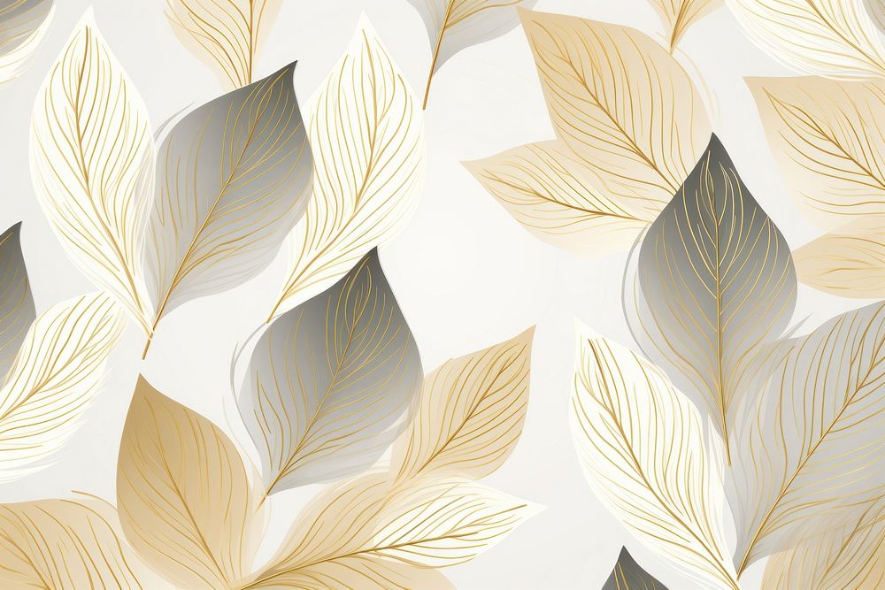 Leaf line art backgrounds wallpaper pattern. AI generated Image by rawpixel.