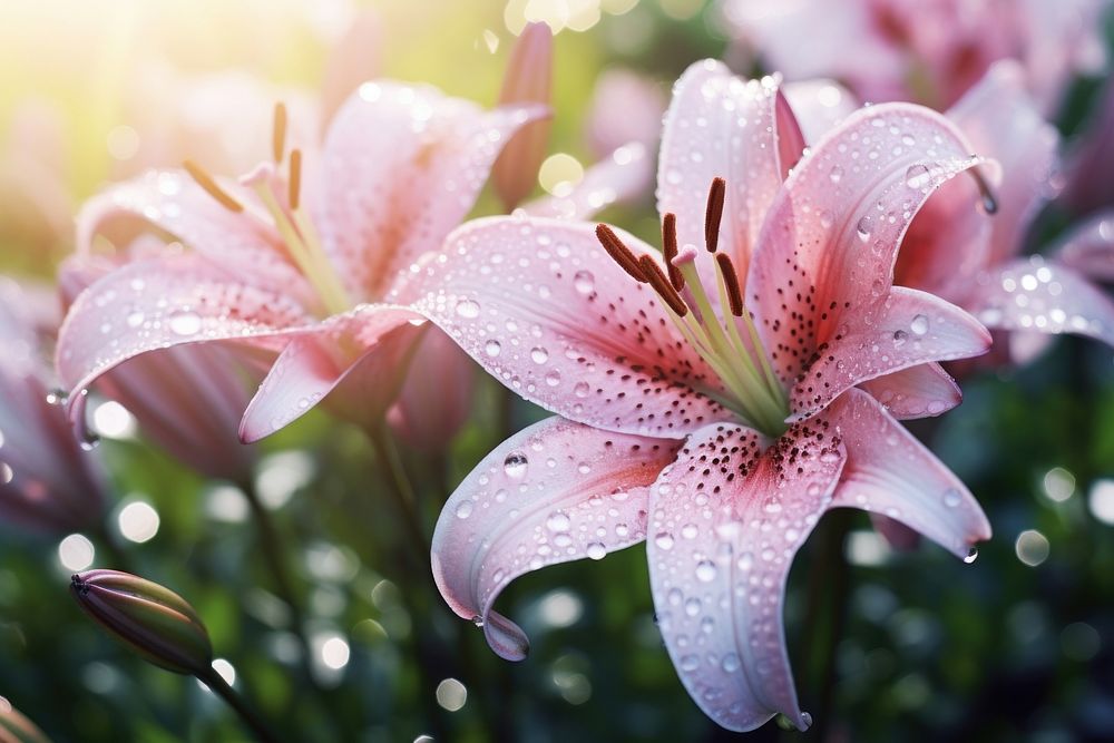 Lily flower blossom petal plant. AI generated Image by rawpixel.