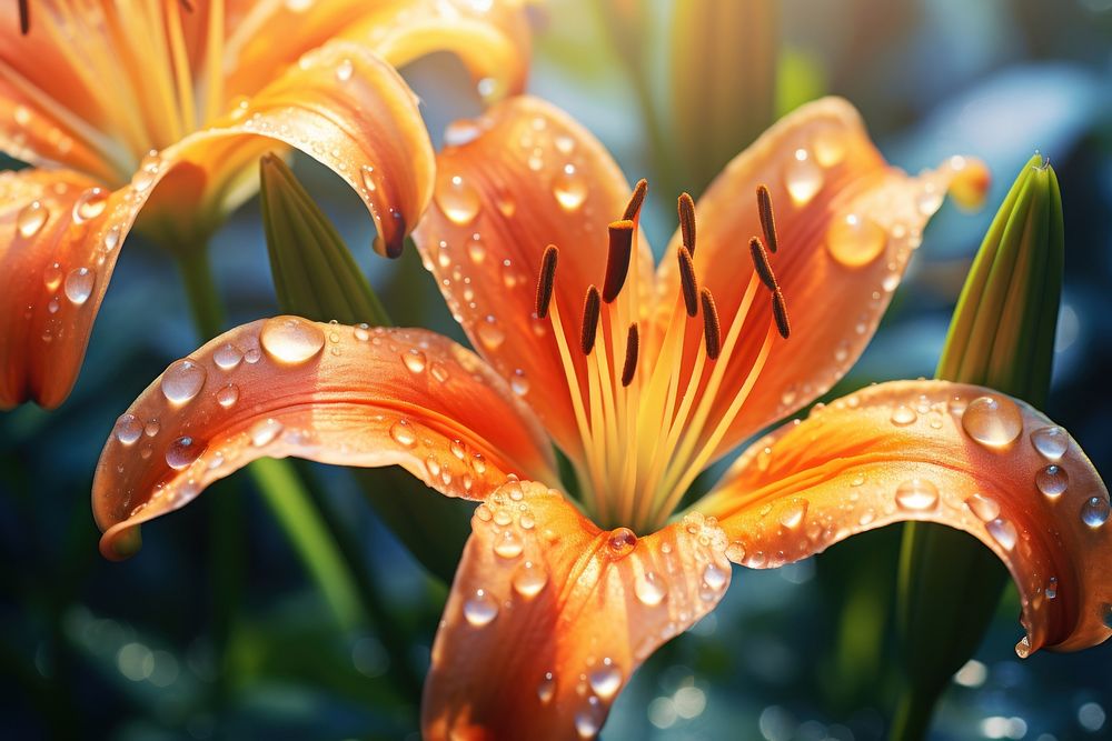 Lily flower plant petal drop. AI generated Image by rawpixel.