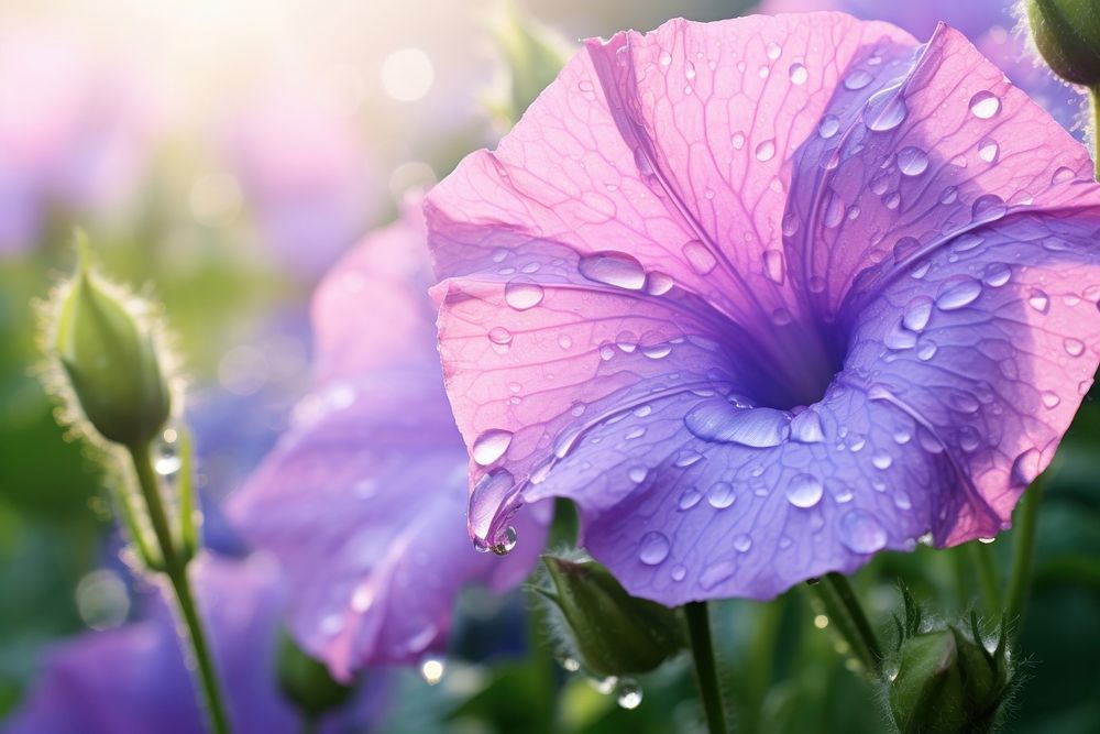 Morning glory flower outdoors blossom nature. AI generated Image by rawpixel.