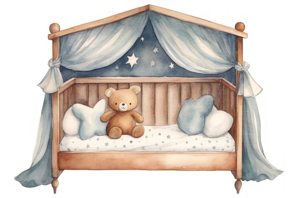 Crib furniture cute bed. AI generated Image by rawpixel.