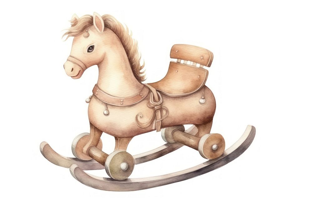 Rocking horse mammal white background representation. AI generated Image by rawpixel.