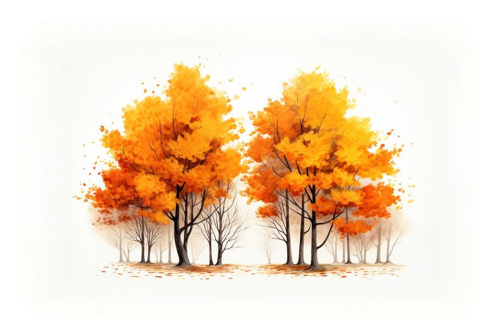 Fall trees outdoors plant maple. AI generated Image by rawpixel.