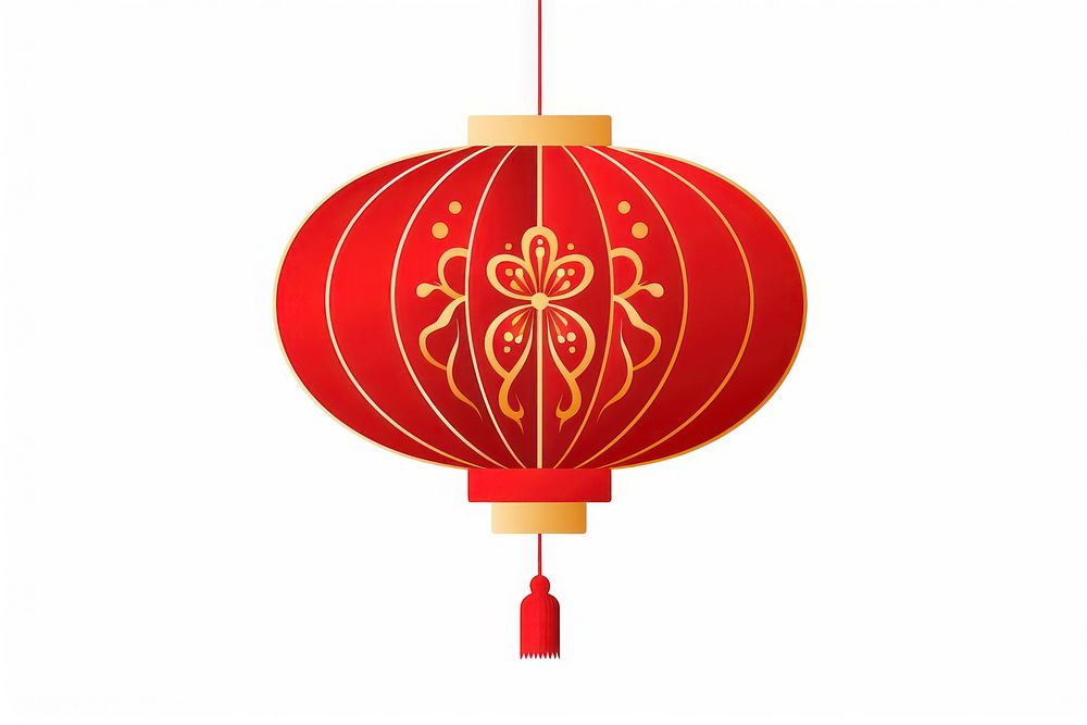 Chinese lantern red chinese new year white background. AI generated Image by rawpixel.