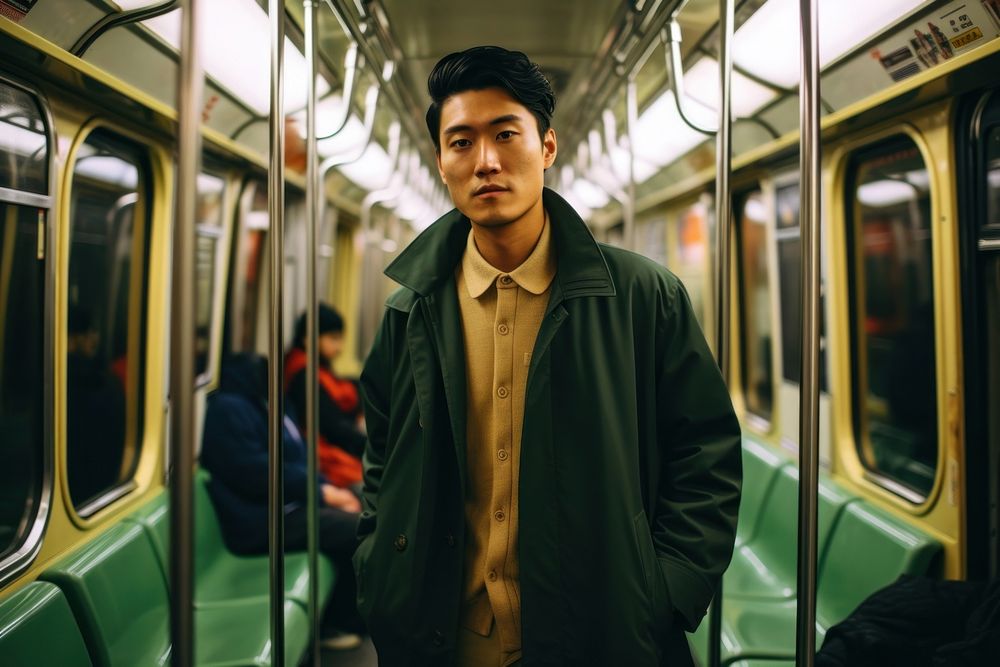 Asian american man photography portrait subway. AI generated Image by rawpixel.