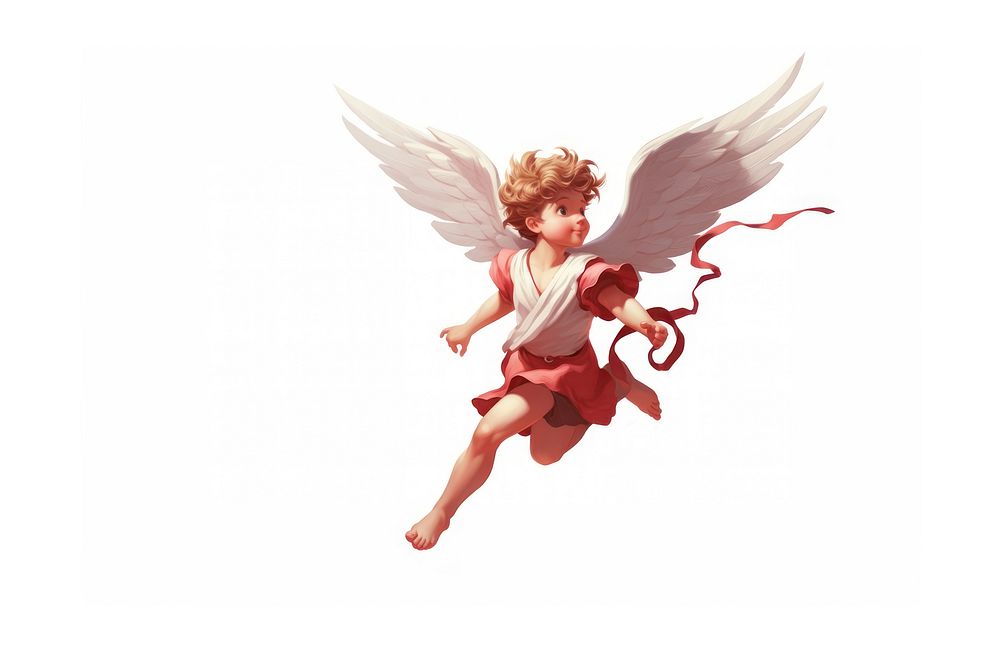 Cupid angel white background representation. AI generated Image by rawpixel.