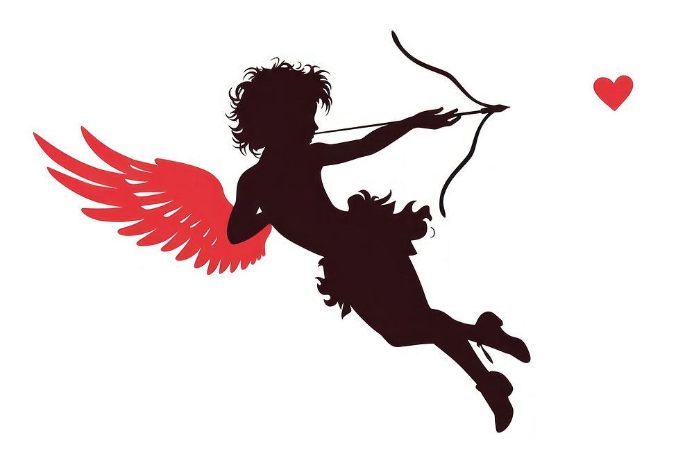 Cupid silhouette white background creativity. AI generated Image by rawpixel.