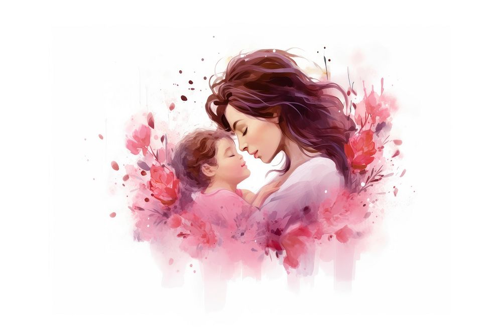 Mother day portrait kissing adult. AI generated Image by rawpixel.