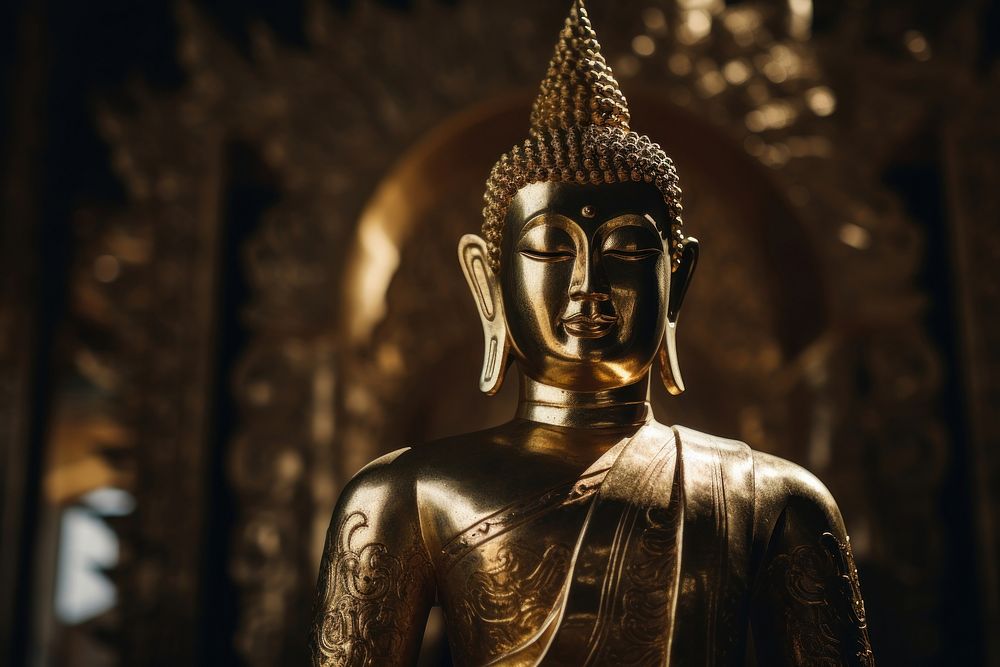 Statue of the Buddha buddha gold representation. AI generated Image by rawpixel.