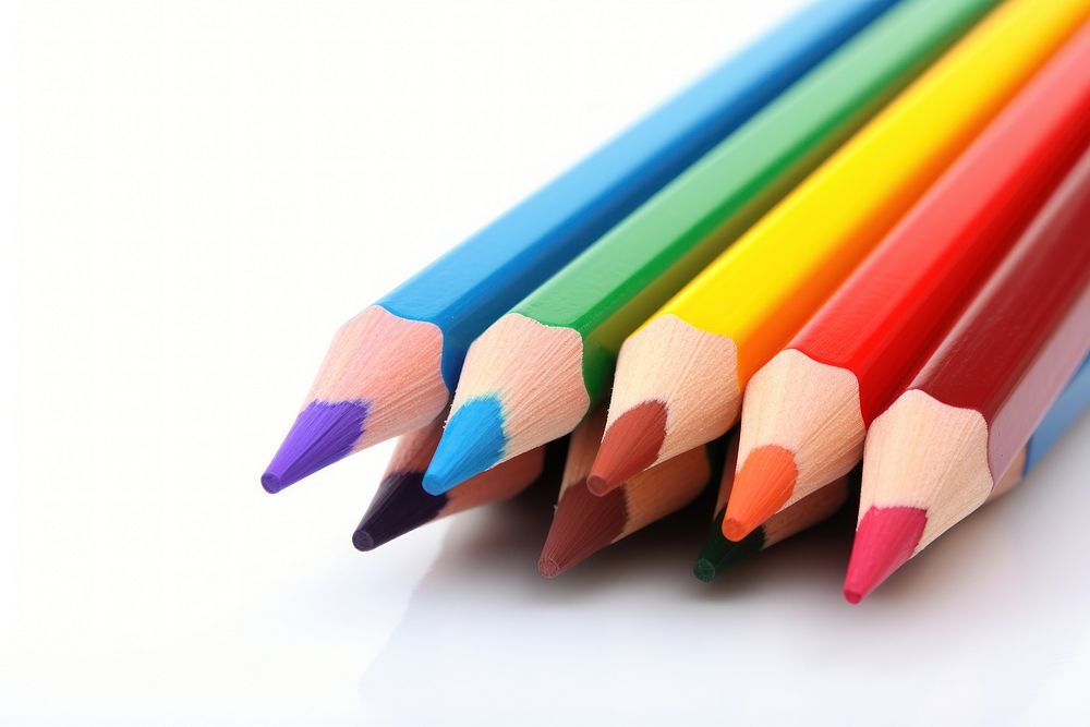 Colorful pencils white background creativity variation. AI generated Image by rawpixel.