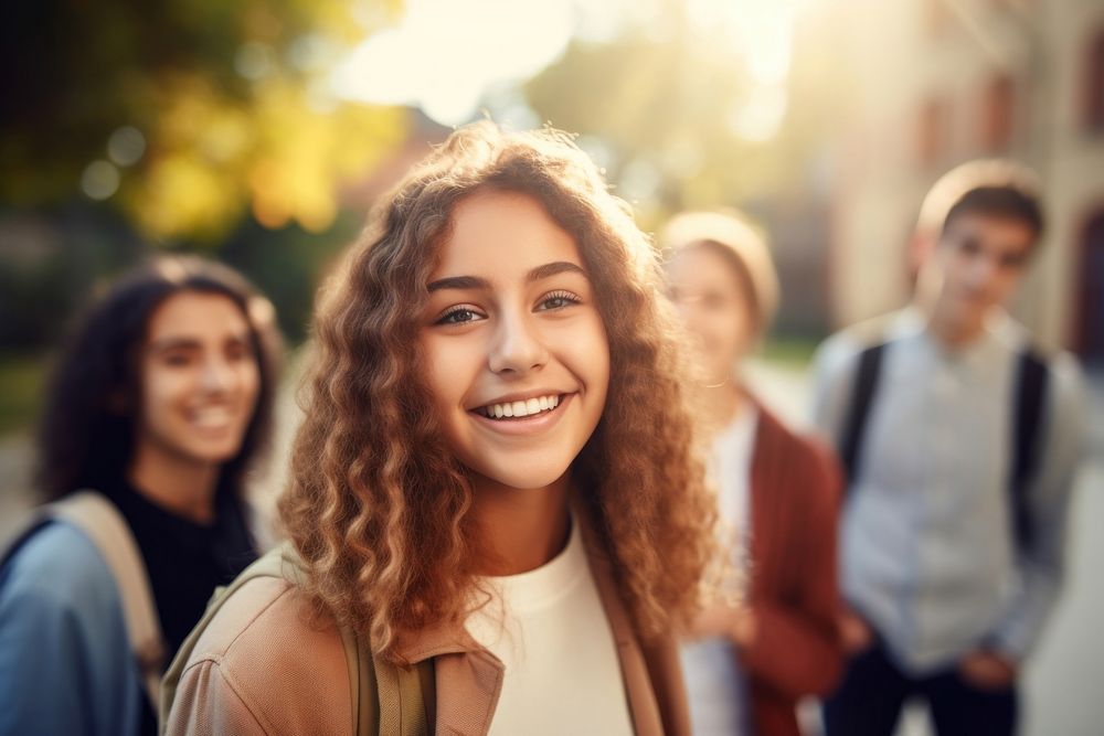 High school student smiling laughing adult smile. AI generated Image by rawpixel.