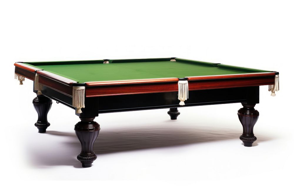 Snooker table furniture white background eight-ball. AI generated Image by rawpixel.