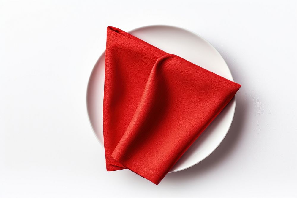 Red napkin table red white background. AI generated Image by rawpixel.