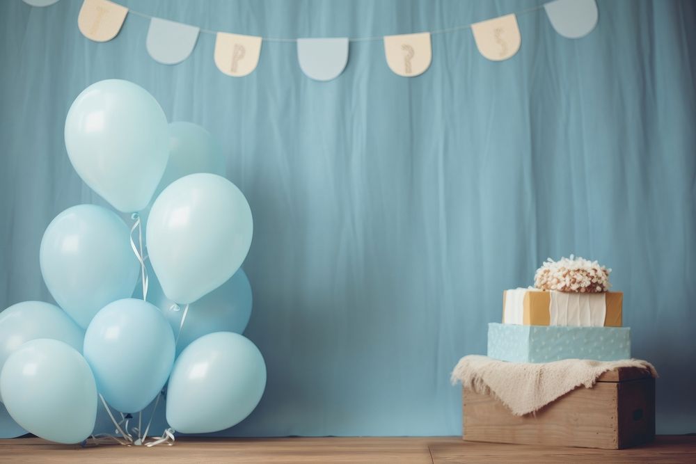 Baby boy party balloon celebration anniversary. AI generated Image by rawpixel.
