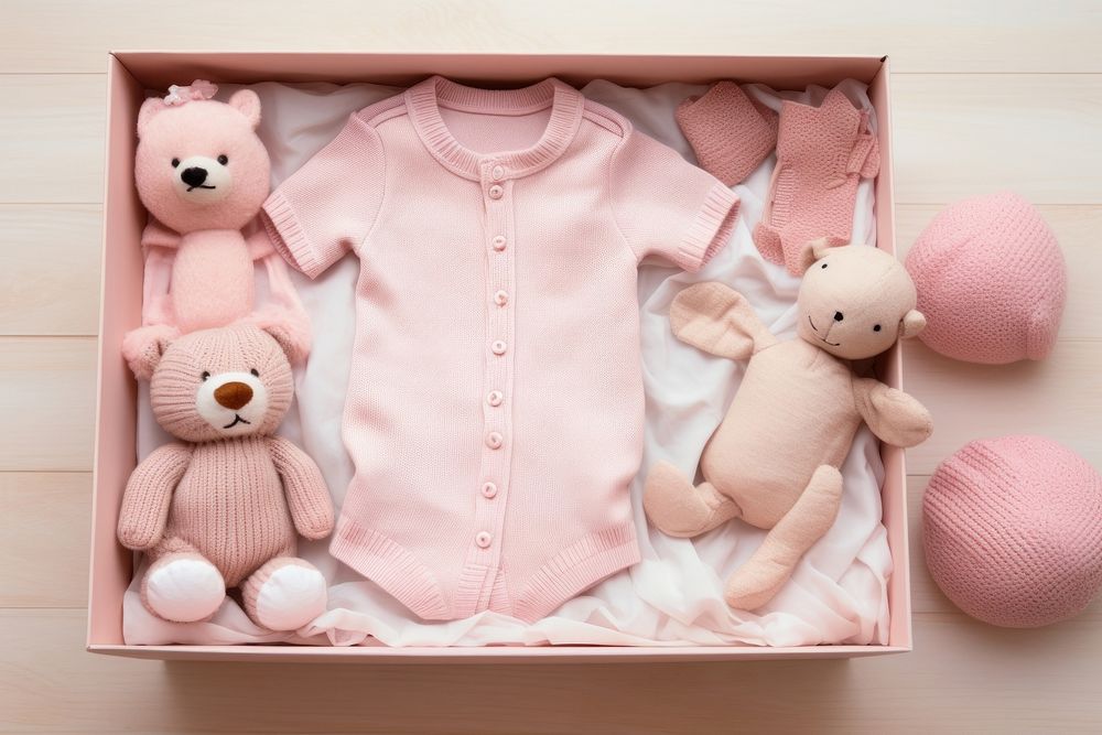 Baby accessories toy pink box. AI generated Image by rawpixel.