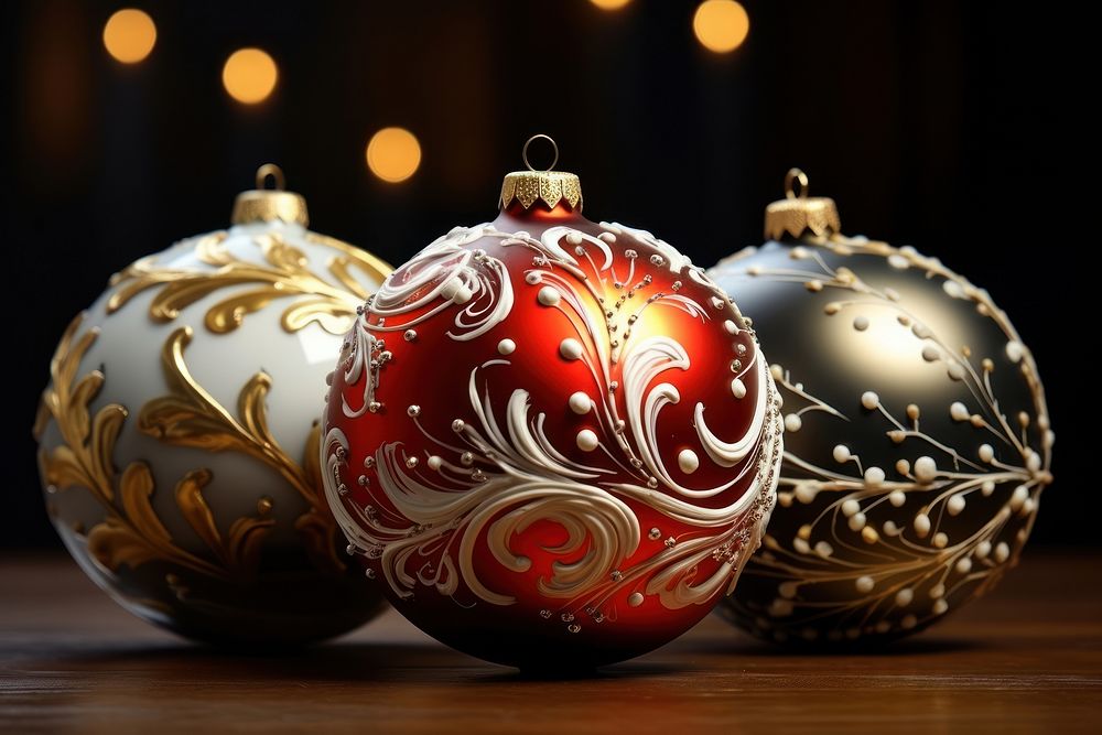 Christmas balls illuminated celebration accessories. 