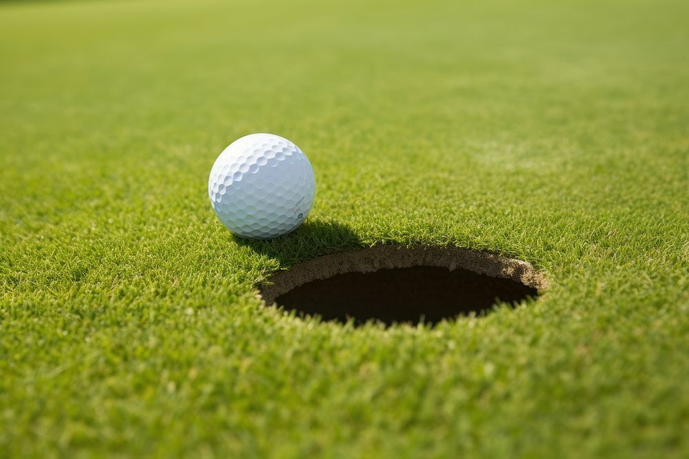 Golf ball rolling into hole golf outdoors sports. AI generated Image by rawpixel.