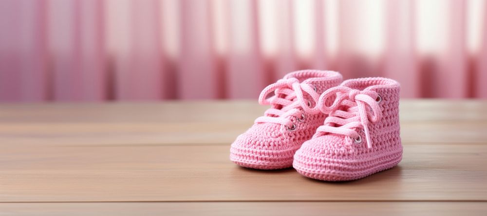 Knitted pink footwear shoe flooring clothing. AI generated Image by rawpixel.