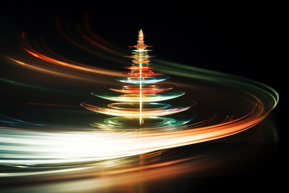 Christmas tree lighting speed night. AI generated Image by rawpixel.